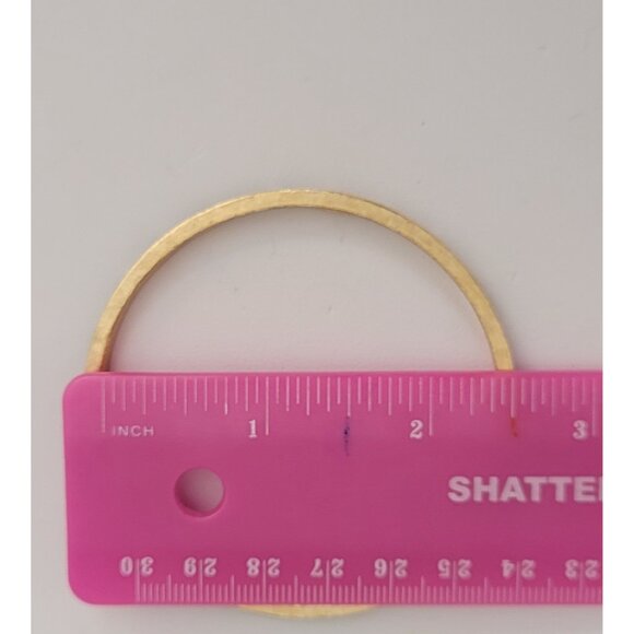 Trifari Crown Over T Gold Tone Red Blue Enamel Thin Bangle, Signed - Picture 5 of 7